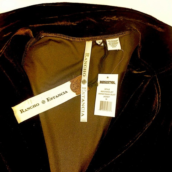 NEW RANCHO ESTANCIA Long Velvet Vintage Fenway Equestrian Riding Style Jacket - Picture 7 of 11